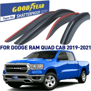 GOODYEAR Tape-On Window Deflectors Shatterproof