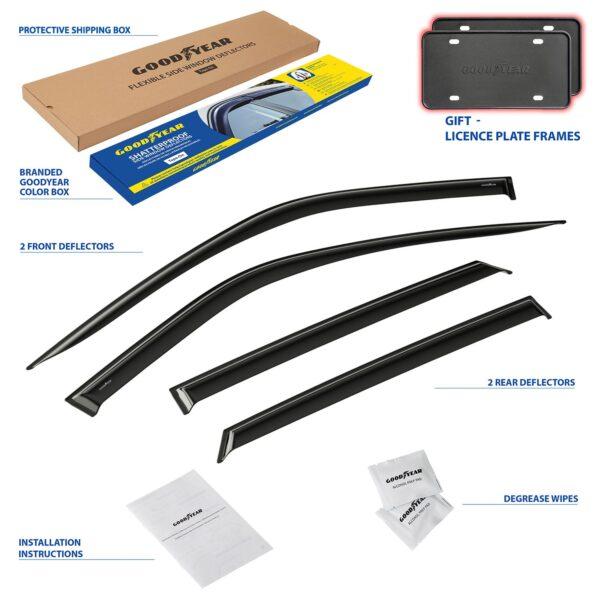 GOODYEAR Tape-On Window Deflectors Shatterproof