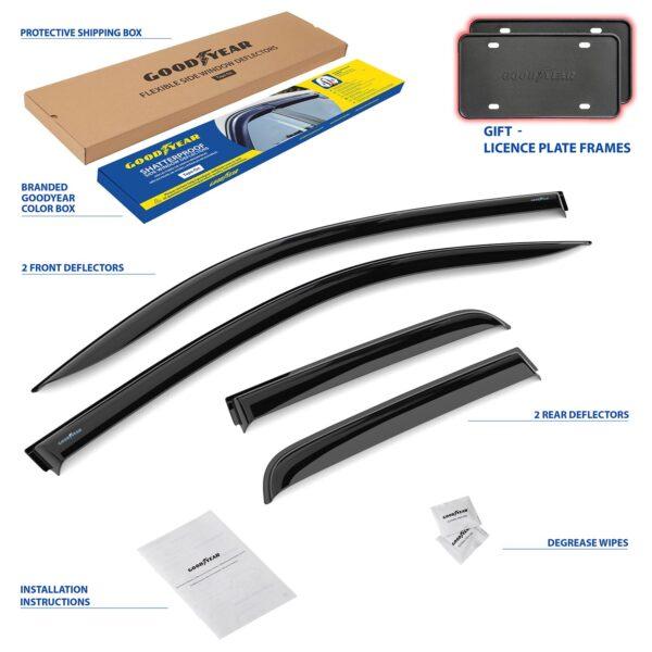 GOODYEAR Tape-On Window Deflectors Shatterproof