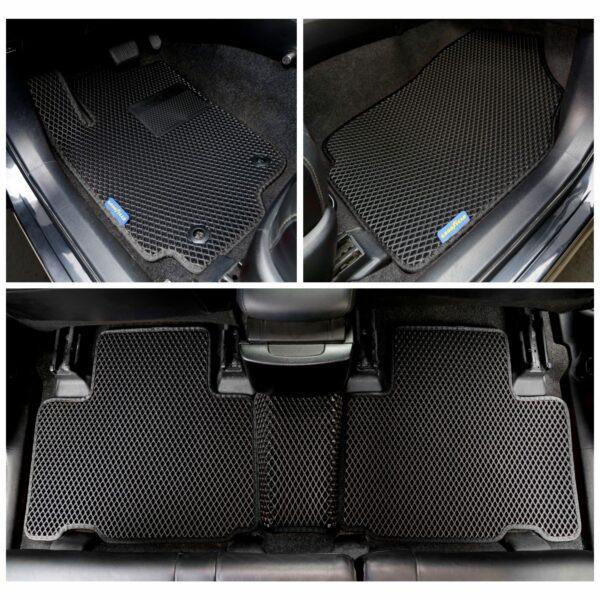 Goodyear Custom Fit Car Floor Liners for Toyota RAV4 2013-2018, Black/Black 5 Pc. Set, All-Weather Diamond Shape Liner Traps Dirt, Liquid, Rain and Dust, Precision Interior Coverage - GY004036