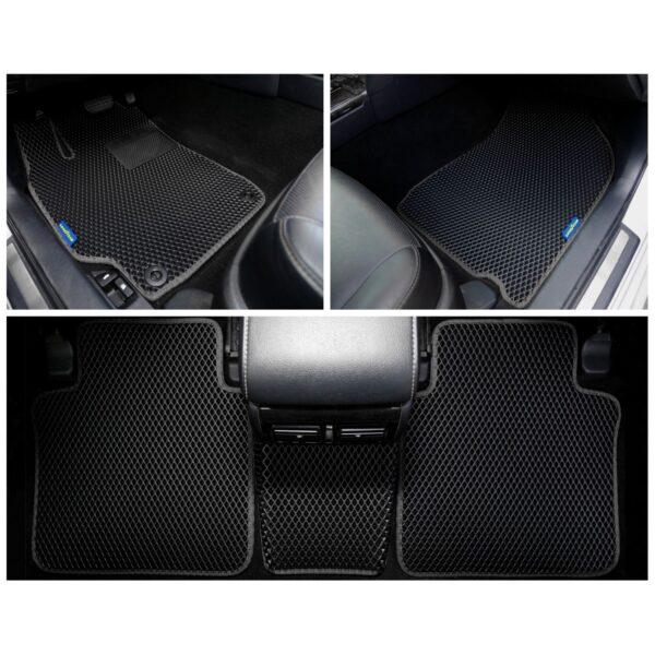 Goodyear Custom Fit Car Floor Liners for Toyota Camry 2015-2017, Black/Black 5 Pc. Set, All-Weather Diamond Shape Liner Traps Dirt, Liquid, Rain and Dust, Precision Interior Coverage - GY004042