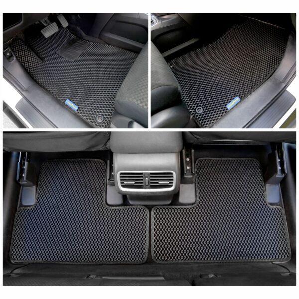 Goodyear Custom Fit Car Floor Liners for Honda CR-V 2012-2016, Black/Black 4 Pc. Set, All-Weather Diamond Shape Liner Traps Dirt, Liquid, Rain and Dust, Precision Interior Coverage - GY004057