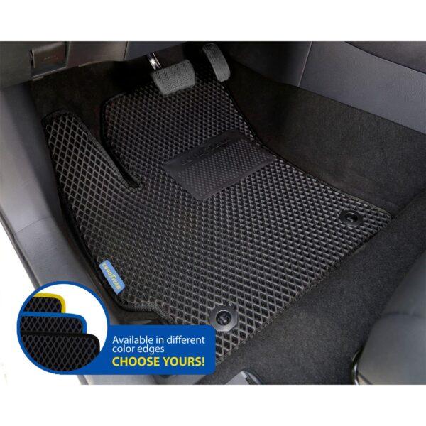 Goodyear Custom Fit Car Floor Liners for Toyota Corolla 2020-2021, Black/Black 5 Pc. Set, All-Weather Diamond Shape Liner Traps Dirt, Liquid, Rain and Dust, Precision Interior Coverage - GY004102