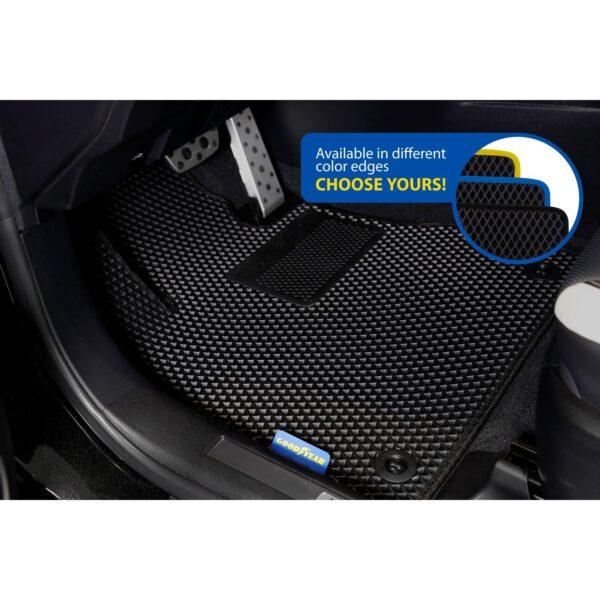 Goodyear Custom Fit Car Floor Liners for Lexus RX 2016-2021, Black/Black 4 Pc. Set, All-Weather Diamond Shape Liner Traps Dirt, Liquid, Rain and Dust, Precision Interior Coverage - GY004117