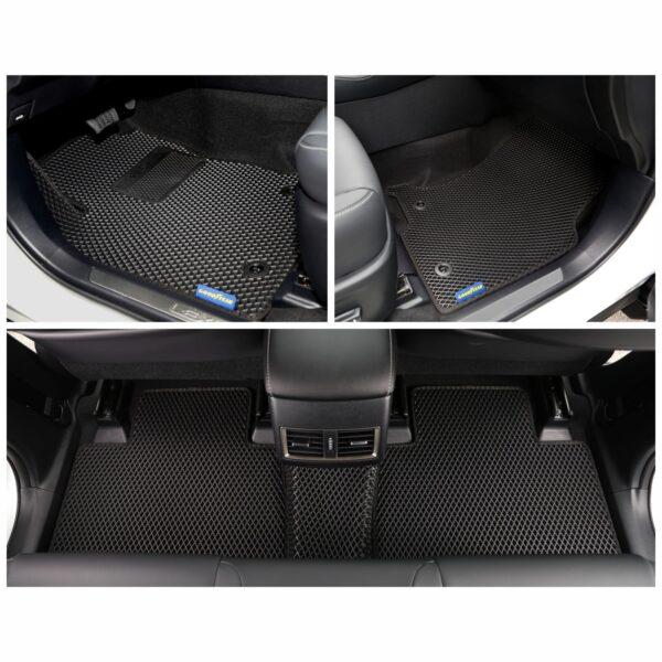 Goodyear Custom Fit Car Floor Liners for Lexus NX 2015-2021, Black/Black 5 Pc. Set, All-Weather Diamond Shape Liner Traps Dirt, Liquid, Precision Interior Coverage - GY004150