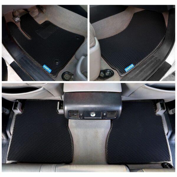 Goodyear Custom Fit Car Floor Liners for Toyota Tundra 2010-2013 CrewMax, Black/Black 4 Pc. Set, All-Weather Diamond Shape Liner Traps Dirt, Liquid, Precision Interior Coverage - GY004252