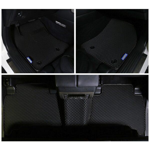 Goodyear Custom Fit Car Floor Liners for Lexus GX 2014-2021/Toyota 4Runner 2013-2021, Black/Black 5 Pc. Set, All-Weather Diamond Shape Liner Traps Dirt, Rain, Precision Interior Coverage - GY004387v