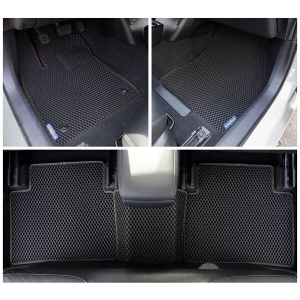 Goodyear Custom Fit Car Floor Liners for Toyota Prius 2016-2021, Black/Black 5 Pc. Set, All-Weather Diamond Shape Liner Traps Dirt, Liquid, Rain and Dust, Precision Interior Coverage - GY004390v