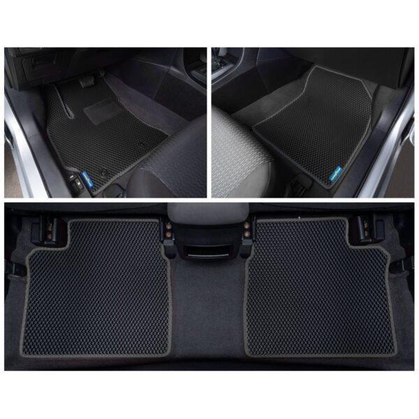 Goodyear Custom Fit Car Floor Liners for Toyota Corolla 2014-2016, Black/Black 4 Pc. Set, All-Weather Diamond Shape Liner Traps Dirt, Liquid, Precision Interior Coverage - GY004422