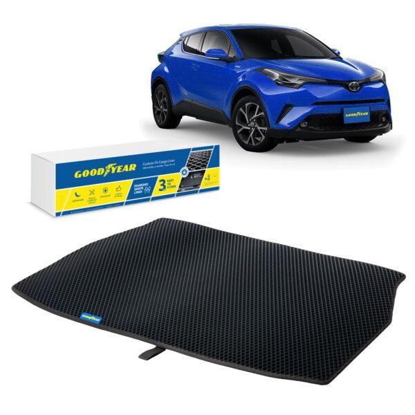 Goodyear Custom Fit Cargo Mat Liner for Toyota C-HR 2018-2021 - Heavy Duty Trunk Liner, Dimond Shape, Luggage with Waterproof, Liquid & Dirt Trapping Technology - Anti-Slip Cargo Liner - GY004506