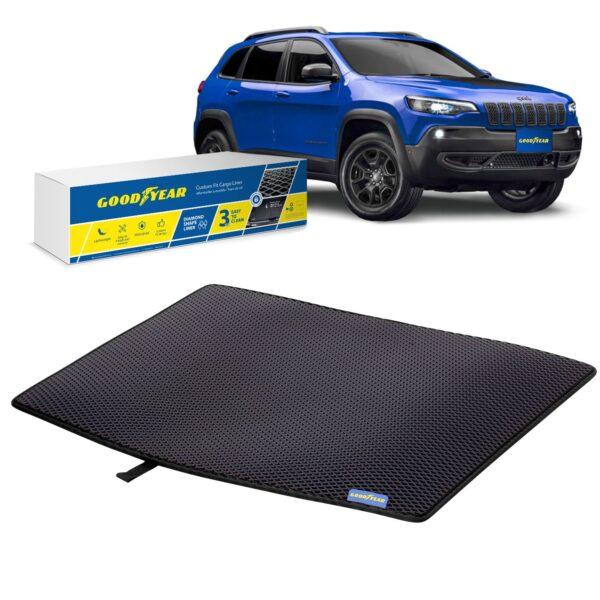 Goodyear Custom Fit Cargo Mat Liner for Jeep Cherokee 2018-2021 - Heavy Duty Trunk Liner, Dimond Shape, Luggage with Waterproof, Liquid & Dirt Trapping Technology - Anti-Slip Cargo Liner-GY004511