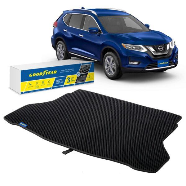 Goodyear Custom Fit Cargo Mat Liner for Nissan Rogue 2014-2020 - Heavy Duty Trunk Liner, Dimond Shape, Luggage with Waterproof, Liquid & Dirt Trapping Technology - Anti-Slip Cargo Liner-GY004521