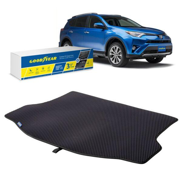 Goodyear Custom Fit Cargo Mat Liner for Toyota RAV4 2013-2018 - Heavy Duty Trunk Liner, Dimond Shape, Luggage with Waterproof, Liquid & Dirt Trapping Technology - Anti-Slip Cargo Liner-GY004528