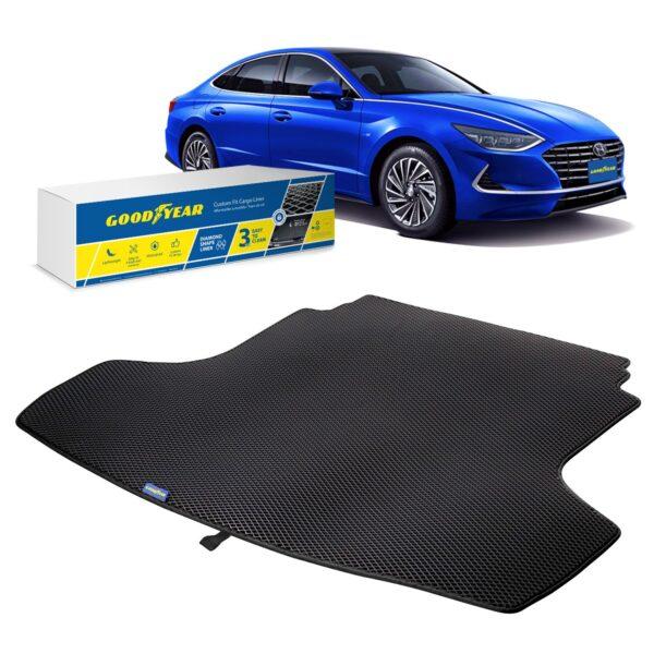 Goodyear Custom Fit Cargo Mat Liner for Hyundai Sonata 2020-2021 - Heavy Duty Trunk Liner, Dimond Shape,Luggage with Waterproof,Liquid & Dirt Trapping Technology - Anti-Slip Cargo Liner - GY004545