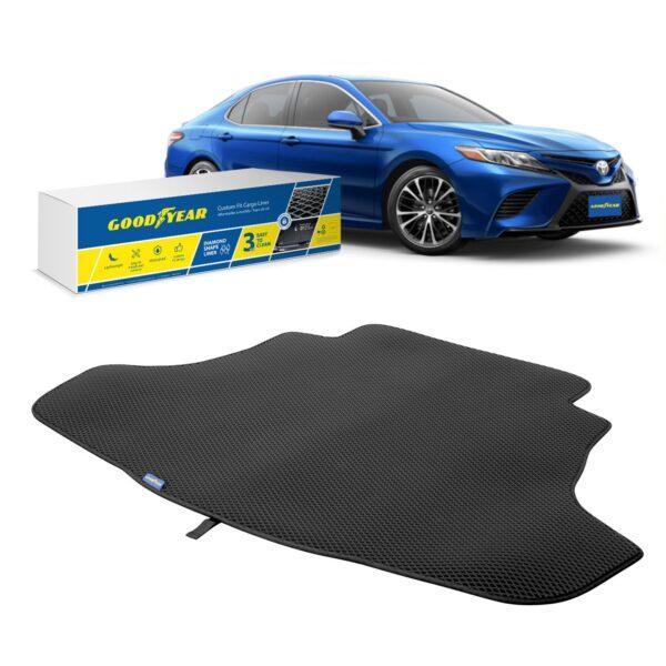 Goodyear Custom Fit Cargo Mat Liner for Toyota Camry 2018-2021 - Heavy Duty Trunk Liner, Dimond Shape, Luggage with Waterproof, Liquid & Dirt Trapping Technology - Anti-Slip Cargo Liner - GY004551