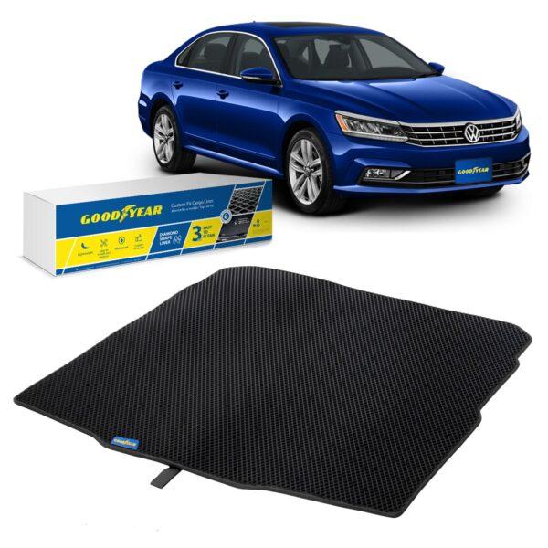 Goodyear Custom Fit Cargo Mat Liner for Volkswagen Passat 2020-2022 - Heavy Duty Trunk Liner, Diamond Shape,Luggage with Waterproof,Liquid & Dirt Trapping Technology - Anti-Slip Cargo Liner - GY004609