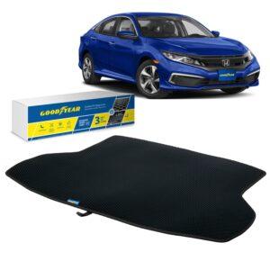 Goodyear Custom Fit Cargo Mat Liner for Honda Civic 2016-2021 Sedan - Heavy Duty Trunk Liner, Dimond Shape, Luggage with Waterproof, Liquid Trapping Technology - Anti-Slip Cargo Liner - GY004626