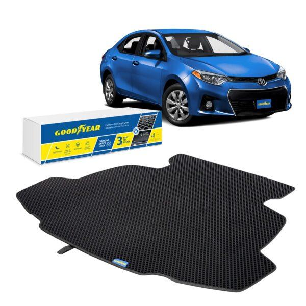 Goodyear Custom Fit Cargo Mat Liner for Toyota Corolla 2014-2019 Sedan - Heavy Duty Trunk Liner, Dimond Shape, Luggage with Waterproof, Liquid Trapping Technology - Anti-Slip Cargo Liner - GY004810