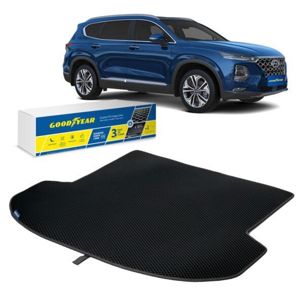 Goodyear Custom Fit Cargo Mat Liner for Hyundai Santa Fe 2019-2020 - Heavy Duty Trunk Liner, Dimond Shape,Luggage with Waterproof,Liquid & Dirt Trapping Technology - Anti-Slip Cargo Liner - GY004897