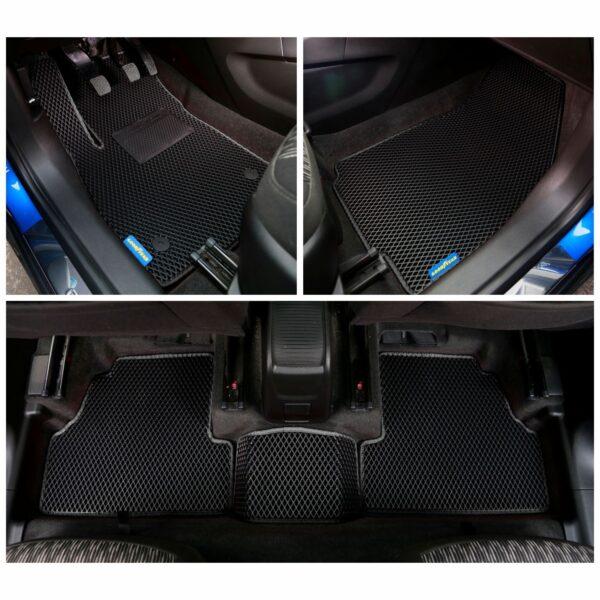 Goodyear Custom Fit Car Floor Liners for Chevrolet Trax 2015-2021/Buick Encore 2013-2021,Black/Black 5 Pc. Set,All-Weather Diamond Shape Liner Traps Dirt,Liquid, Precision Interior Coverage - GY004962