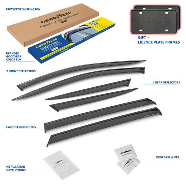 GOODYEAR Tape-On Window Deflectors Shatterproof