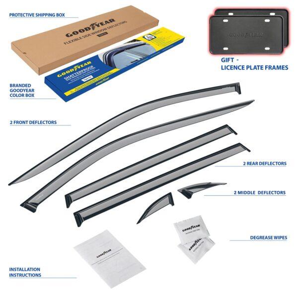 GOODYEAR Tape-On Window Deflectors Shatterproof