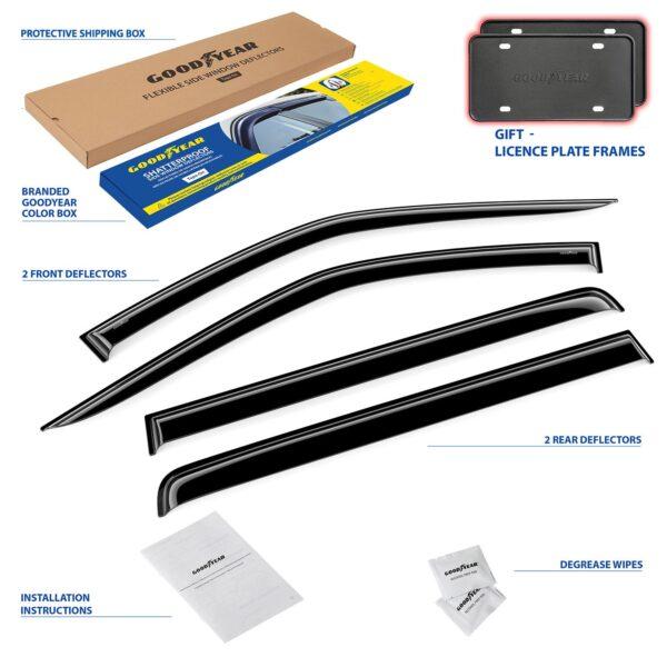 GOODYEAR Tape-On Window Deflectors Shatterproof