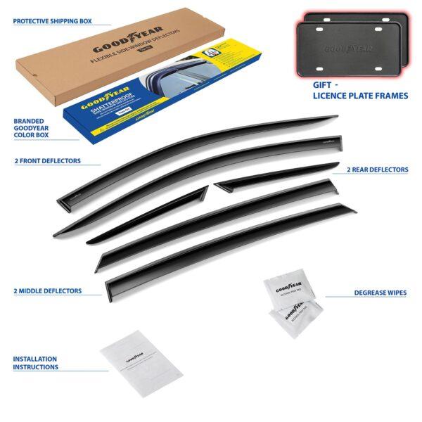 GOODYEAR Tape-On Window Deflectors Shatterproof