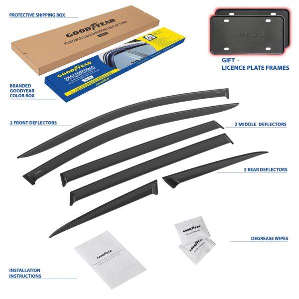 GOODYEAR Tape-On Window Deflectors Shatterproof