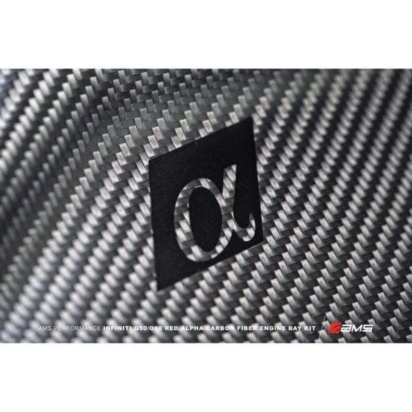 AMS Performance Infiniti Q50 / Q60 Red Alpha Matte Carbon Front Duct