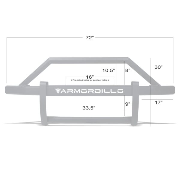 Armordillo 2007-2013 Chevy Silverado 1500 AR2 Pre-Runner Guard - Matte Black