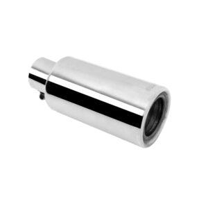 Stainless Rolled Edge Angle Muffler Quiet Tip; Clamp-On