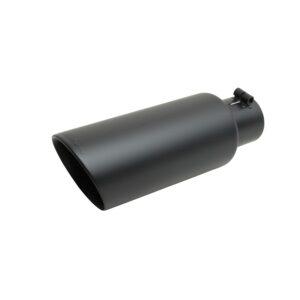 Black Ceramic Rolled Edge Angle Exhaust Tip