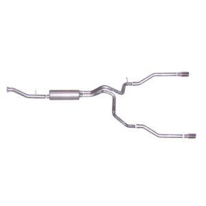 Cat-Back Dual Split Exhaust System; Aluminized