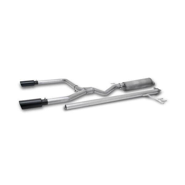 Black Elite Cat-Back Dual Split Exhaust System; Stainless