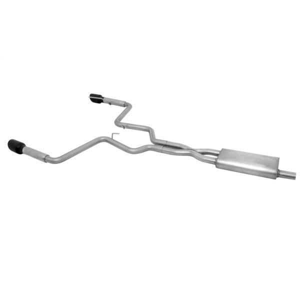 Cat-Back Dual Exhaust System; Black Ceramic