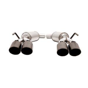 Black Elite Axle Back Dual Exhaust System; Stainless