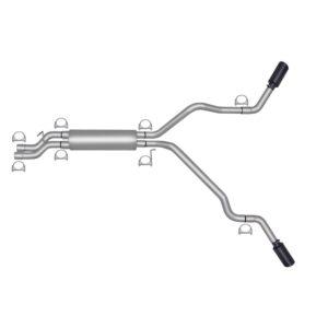 Black Elite Cat-Back Dual Extreme Exhaust System; Stainless