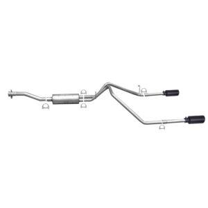 Black Elite Cat-Back Dual Split Exhaust System; Stainless