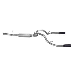 Black Elite Cat-Back Dual Split Exhaust System; Stainless