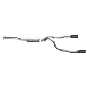 Black Elite Cat-Back Dual Split Exhaust System; Stainless