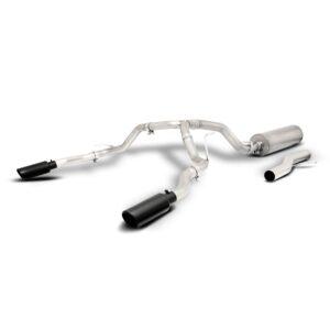 Black Elite Cat-Back Dual Split Exhaust System; Stainless