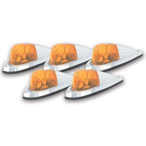 Amber Deluxe Chrome Hi-5 Cab Roof Light Kit