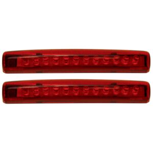 12 Diode Single Row LED Light Red, Pair