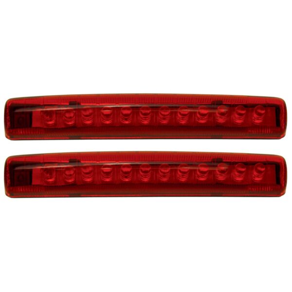 12 Diode Single Row LED Light Red, Pair