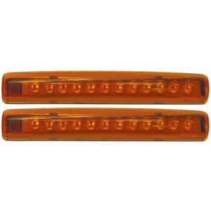 12 Diode Single Row LED Light Amber, Pair