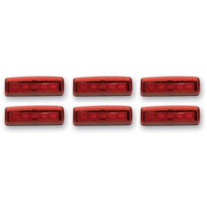 5 Diode Single Row LED Light Red, 6 Pack